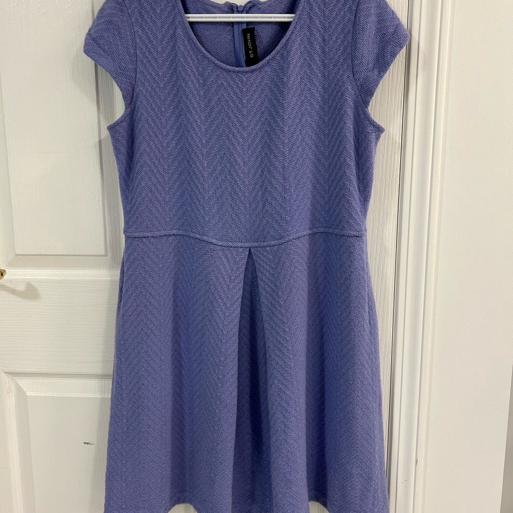 St. John Purple Cap Sleeve Dress